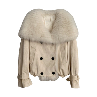 纽约冬令时/狐狸毛+90白鹅绒羽绒服冬季派克服2025新款皮草外套女