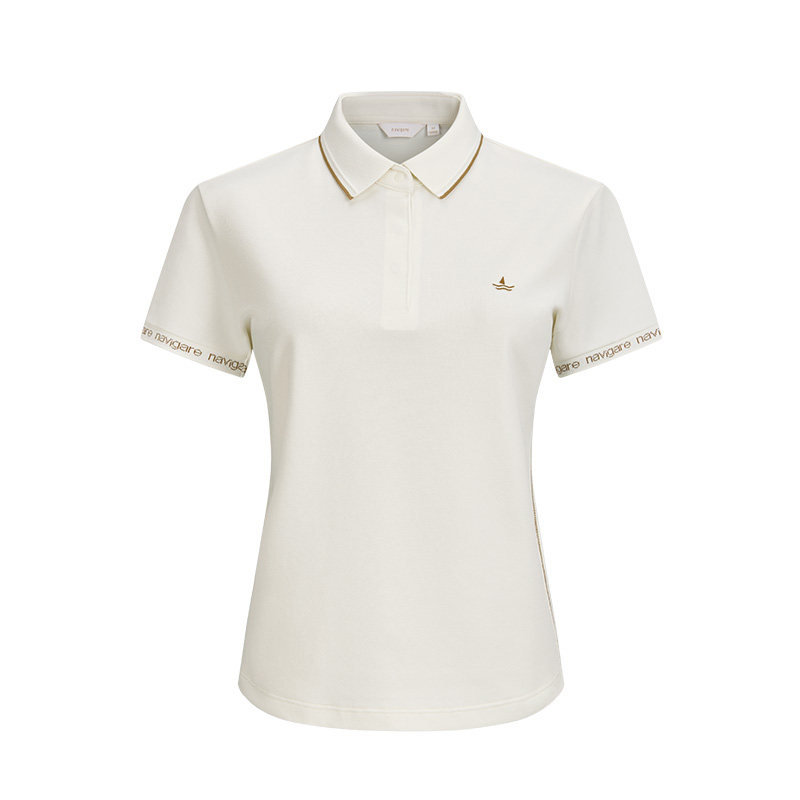 Navigare小帆船纯色户外休闲Polo衫女短袖2026夏季轻薄翻领T恤