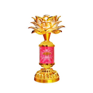 2025新款莲花灯充电款家用荷花菩萨供佛前供灯LED七彩长明灯招财