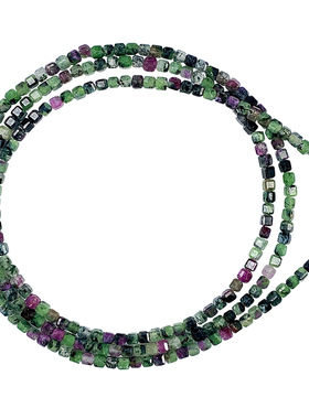 天然红绿宝方块手链迷你魔方手串