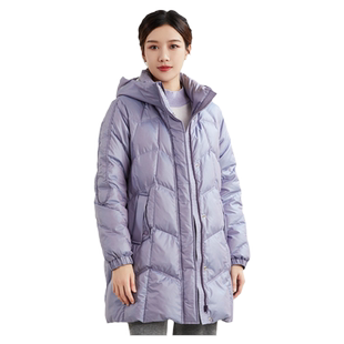 依伽依佳2023冬季新款气质保暖舒适中长款羽绒服外套女ESDY058