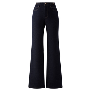 【活性染牛仔】Eland衣恋牛仔裤女宽松显瘦喇叭裤长裤2025冬新款