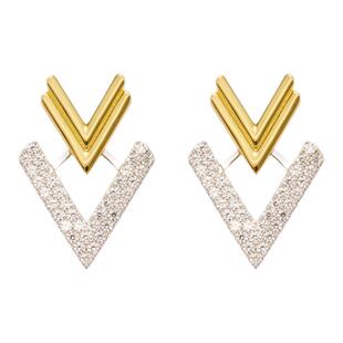 CISSY SHI造光者系列双V耳钉送礼圣诞百搭礼物新款金色银色耳饰女