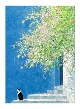窗与影暖色调入户玄关装饰画法式复古沙发背景壁画中古风客厅挂画