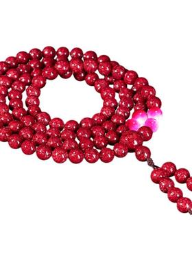 朱砂多圈护身符108颗佛珠手链