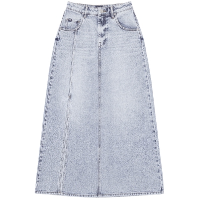 Lee舒适版经典五袋款开叉设计天丝浅蓝色女士牛仔半裙潮流A08095