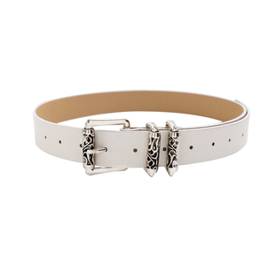 2025新款复古女亚文化腰带朋克装饰牛仔裤带个性y2k皮带裤带白色