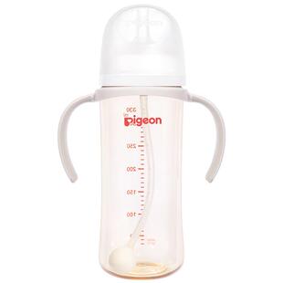 Pigeon贝亲自然离乳PPSU把手重力球吸管奶瓶12月+330ml
