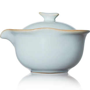 雅瓷 汝窑小隐壶 盖碗陶瓷泡茶碗手抓壶功夫茶壶单壶一人用茶具