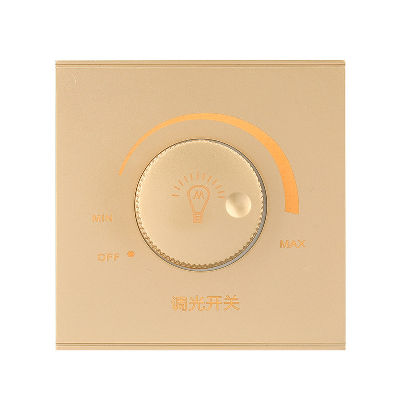86型无极大功率旋钮亮度调光器面板 可控硅LED白炽灯调光开关220v