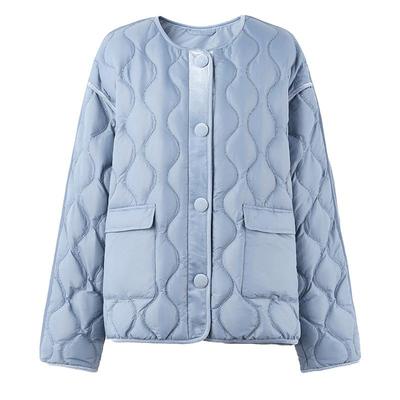 秋水伊人休闲圆领简约羽绒服