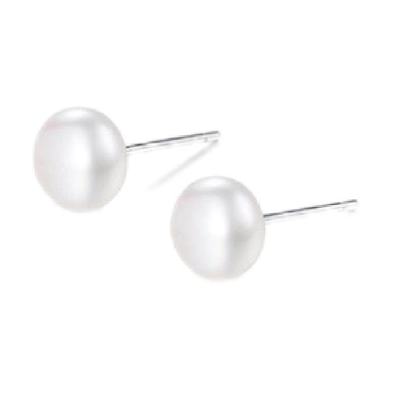 【中国黄金】珍尚银天然珍珠纯银耳钉女生养耳洞耳饰2025新款S925