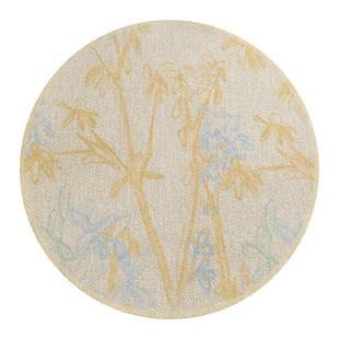 赛波斯巴西艺术家联名雨林花进口羊毛圆形地毯衣帽间卧室床边毯