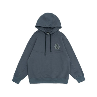 BD健美站何运龙联名款加绒卫衣男连帽宽松保暖印花纯棉卫衣男