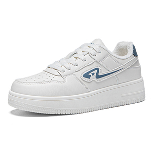 人本新款小白鞋男款2025秋冬加绒加厚爆款厚底增高二棉鞋百搭板鞋