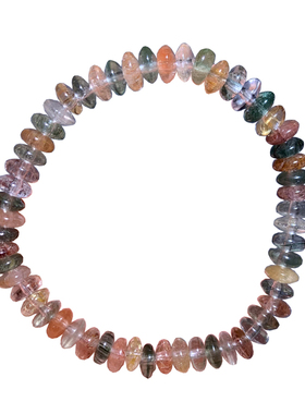 天然彩发晶盘珠随形手链礼物情侣