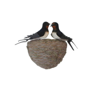 仿真燕子小鸟燕窝燕巢鸟窝壁挂式摆件装饰品软装饰品家居壁饰挂件