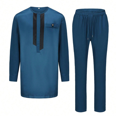 穆斯林男礼服时尚两件套套装巴服