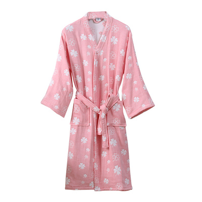 四季通用纯棉纱布浴袍全棉浴巾