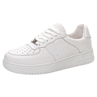 头层牛皮大码女鞋41-43百搭透气真皮小白鞋软底不累脚休闲平板鞋