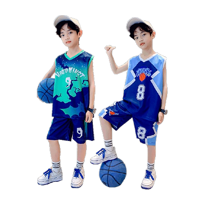 依贝童无袖背心速干男童篮球服