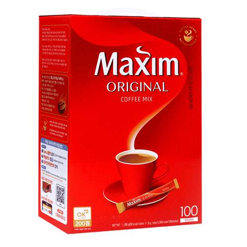 韩国进口麦馨咖啡maxim原味三合一速溶咖啡粉100条盒装1200g提神
