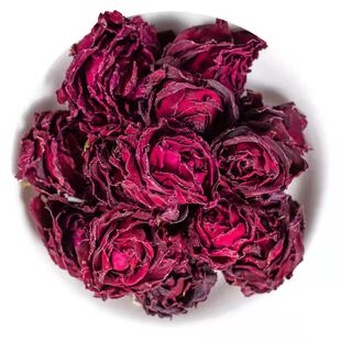 云南冻干重瓣 墨红玫瑰干花冠 产地优选花茶女性泡水花茶罐装食用