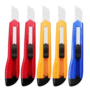 20把美工刀大号刀片拆快递开箱裁纸刀加厚高碳钢壁纸刀多功能刀架工具工业用刀推锁设计可替换刀片锋利刀刃