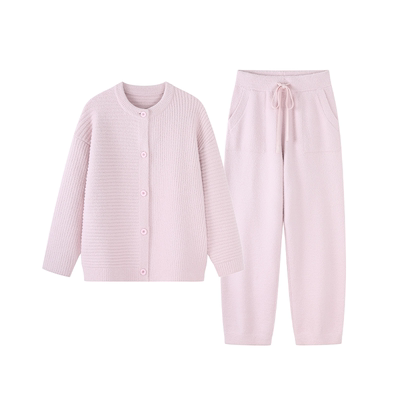 sofu软糯坑条家居服睡衣套装女