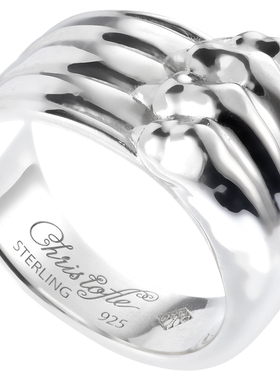 昆庭情侣对戒珠宝礼物925银