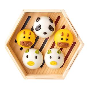 三全快厨卡通动物小猪/熊猫/小牛奶黄包儿童豆沙速冻包子早餐包点