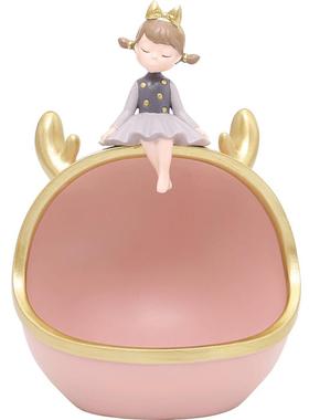 钥匙收纳少女电视柜轻奢风摆件