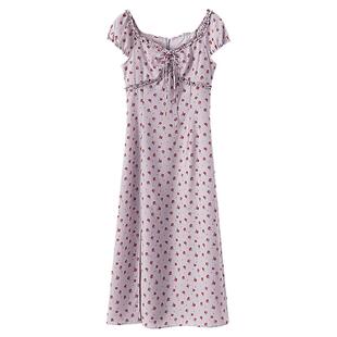 【清仓秒杀】夏韩系绝美裙子小个子设计感小众独特别致短袖连衣裙