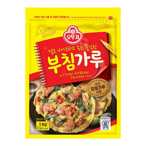 韩国不倒翁煎饼粉1kg袋装原装进口韩式面粉预拌粉早餐饼粉专用