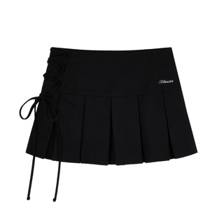 Kleesier韩国设计师品牌日常简约风纯色百搭系紧身迷你百褶裙