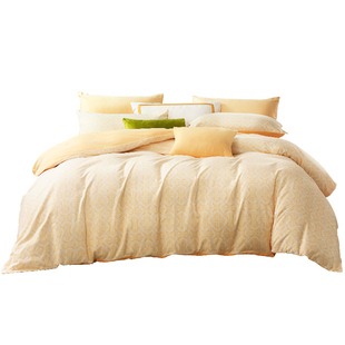 富安娜全棉磨毛四件套纯棉抗菌加厚保暖床品秋冬天床单被套25新品