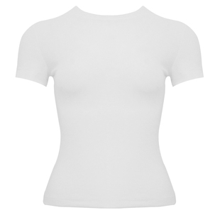 WellD  雪花棉V领圆领散边短袖T恤女春夏季基础百搭打底外穿上衣