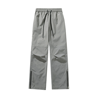 防水直筒休闲加绒秋冬青少年户外徒步防风加厚宽松运动工装冲锋裤