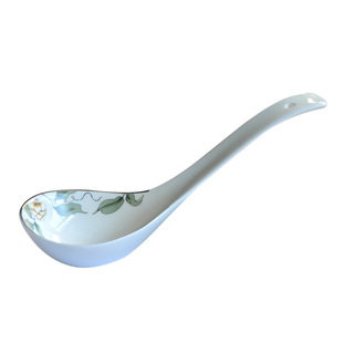 汇格高级骨瓷勺子玛戈大勺陶瓷汤勺调羹大号条柄长把瓷勺厨房盛汤