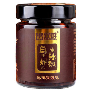 双雄香辣小鱼仔拌面下饭菜即食鱼仔虾米豆豉麻辣椒味罐头辣椒酱瓶