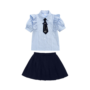 六一儿童演出合唱朗诵表演服幼儿园园服毕业英伦风衬衫小学生班服