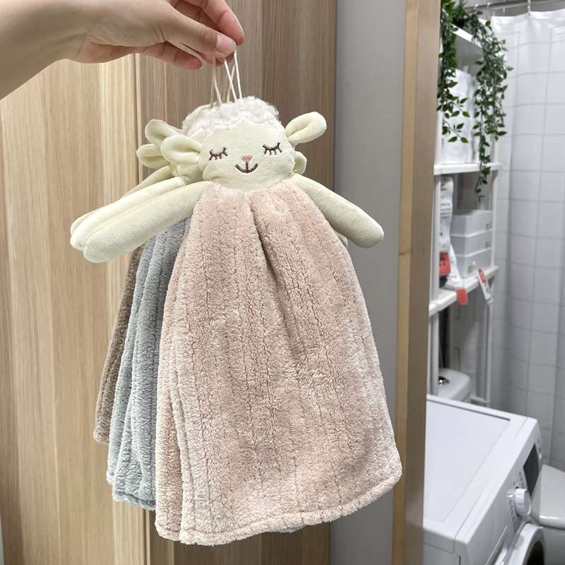 卡通擦手巾厨房加厚吸水卫生间抹布可爱柔软挂式洗手巾不掉毛毛巾