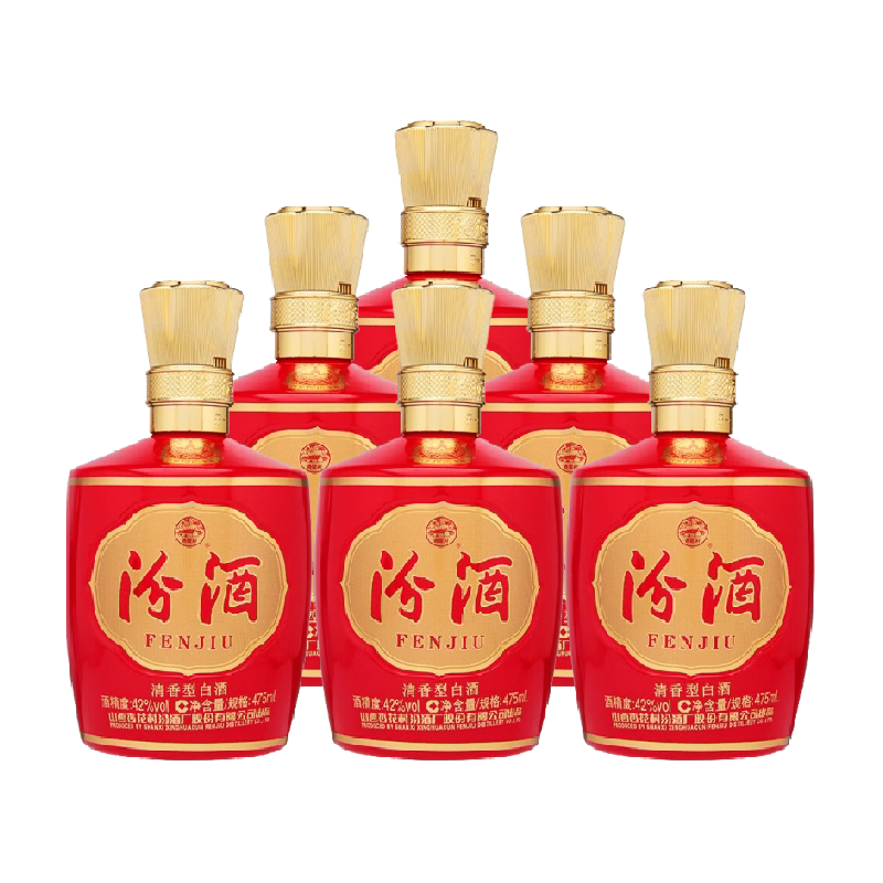 汾酒杏花村42度白酒1915巴拿马基础版475ml*6瓶固态发酵喜宴礼赠