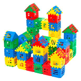 积木玩具益智拼装儿童男女孩数字房子方块智力动脑启蒙拼图3到6岁