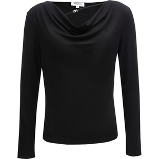 Vero ModaT恤2026春季新款简约百搭荡领修身短款气质长袖上衣淑女