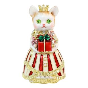 picals首饰盒高档圣诞猫咪创意饰品耳环收纳盒求婚戒指盒生日礼物