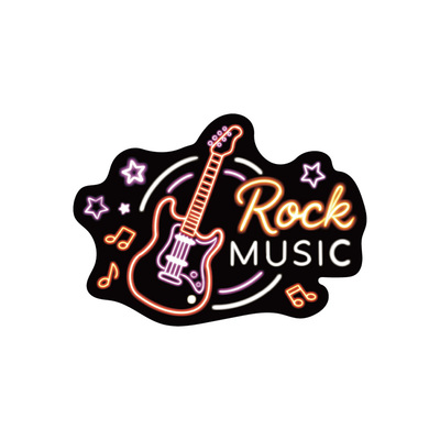 霓虹MUSIC贴纸音乐创意个性涂鸦