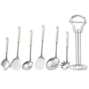 卡罗特不锈钢锅铲家用炒菜铲子汤勺漏勺煎铲316L陶瓷手柄厨具套装