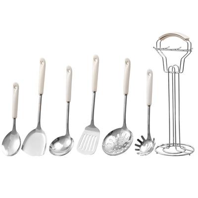 卡罗特不锈钢锅铲家用炒菜铲子汤勺漏勺煎铲316L陶瓷手柄厨具套装