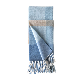 HR赫莲娜100%羊毛围巾女秋冬季保暖格子围脖披肩外搭高级感礼盒装